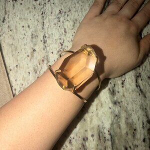 Gold and clear crystal cuff bracelet